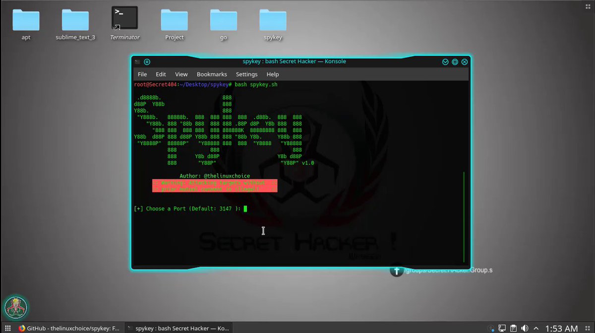 SecretHacker8's tweet photo. #Spykey - #FUD Win32 #Keylogger and Reverse Shell

Click It:
https://t.co/muaAgEZrjw https://t.co/v0EZWoZGGX