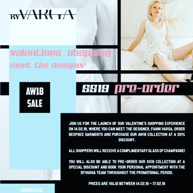 by_varga's tweet photo. Champagne + Love + Fashion! Join us for our Valentine’s promotion launch on Feb 14th and enjoy shopping and pre-ordering collections at a reduced price💥💥💥💥
#byvarga #nbt #affordableluxury #highfashion #designer #shopping #valentinesday #shoppingexperience #champagne #love https://t.co/Qd6BnOws5D