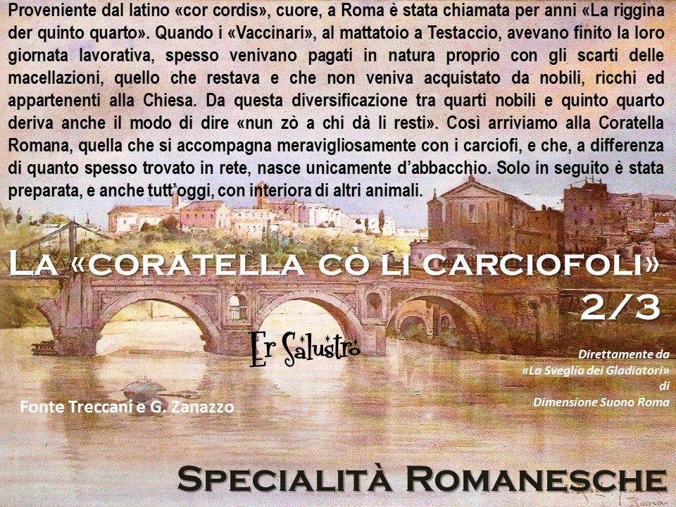poggiamorella60's tweet photo. #coratella #carciofi #roma #cucinaromana #tradizione #romeisus #ersalustro Daije va, che ciamanca poco, tra circa 'na mesata eccheli che arisorteno fòra li carciofoli, e se potemo aricommincià a magnà la coratella come Cristo commanna!!!! https://t.co/gm3WUfzDov