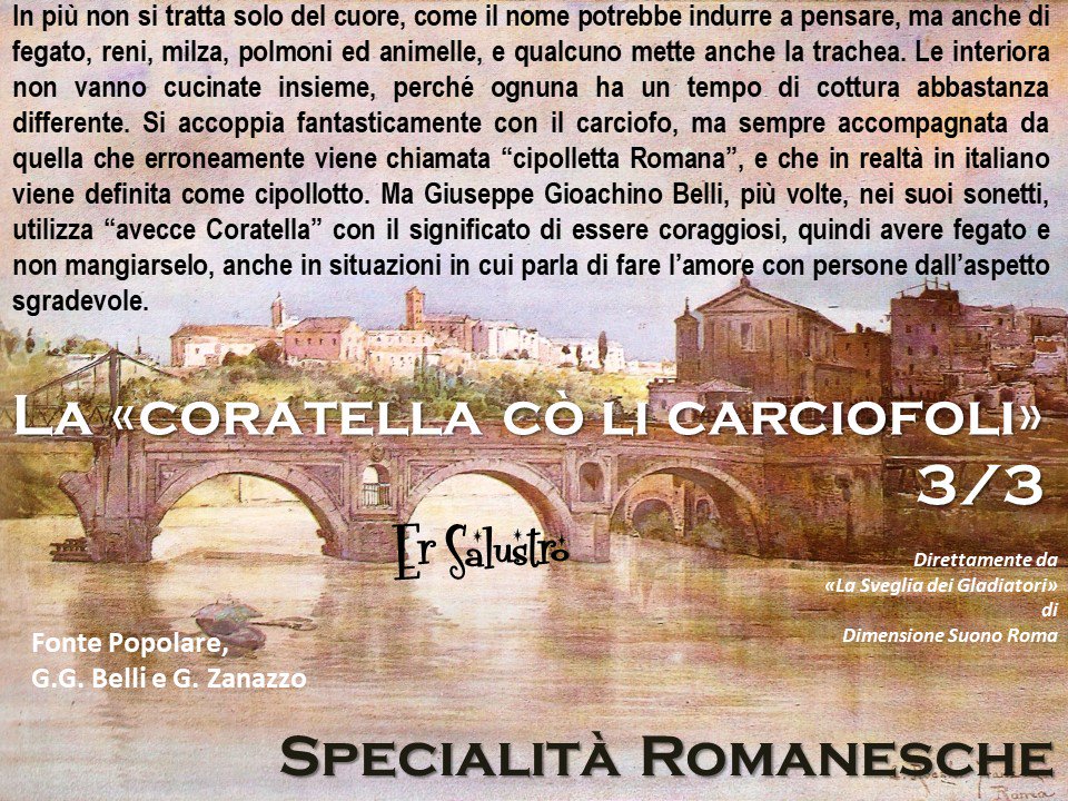 poggiamorella60's tweet photo. #coratella #carciofi #roma #cucinaromana #tradizione #romeisus #ersalustro Daije va, che ciamanca poco, tra circa 'na mesata eccheli che arisorteno fòra li carciofoli, e se potemo aricommincià a magnà la coratella come Cristo commanna!!!! https://t.co/gm3WUfzDov