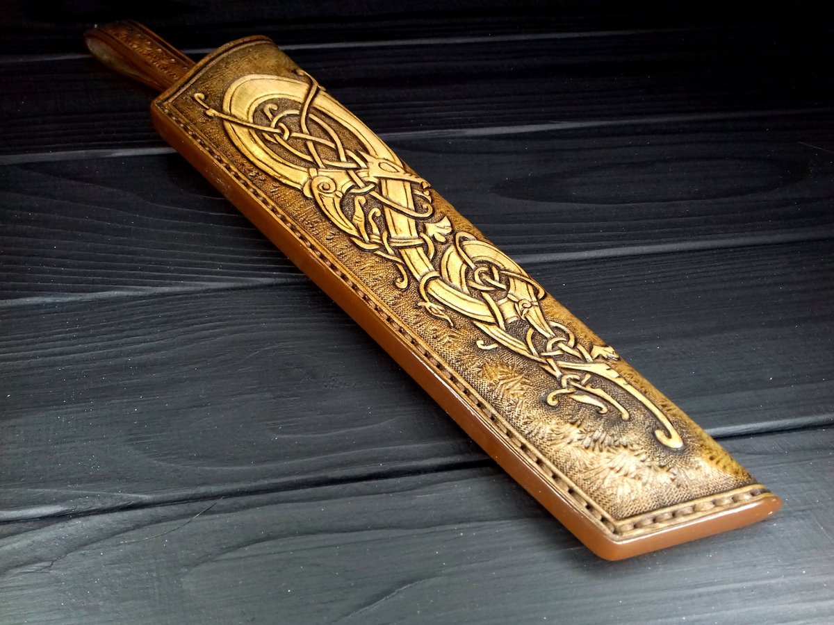 LeatherHedgehog's tweet photo. Excited to share the latest addition to my #etsy shop: Leather sheath for knife with celtic dragon, Handtooled leather carving, Custom sheath for hunting, fishing, camping, bushcraft, outdoor use https://t.co/9ifJNgYJmp #leather_hedgehog https://t.co/bUnZOk0gSg