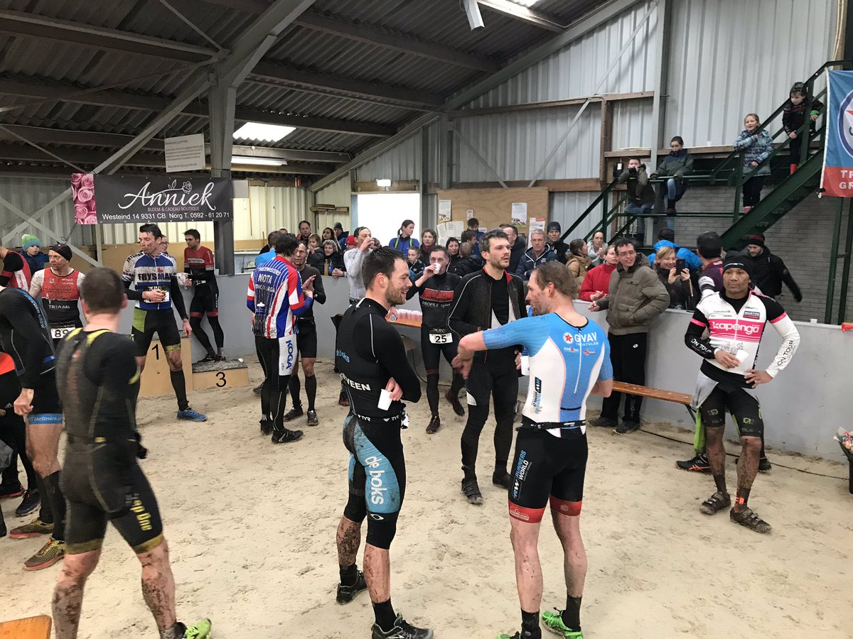 GVAVTriathlon's tweet image. RBR cross Norg finish mannen 1. Arie de Jong 2. Joost Cristiaans 3. Raymond vd Boom.