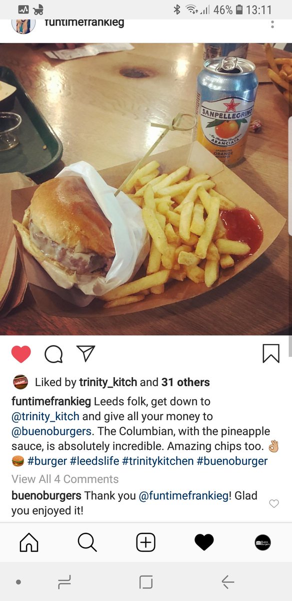 Another happy customer! We're open today till 5pm! #burgers #leeds #trinitykitchen