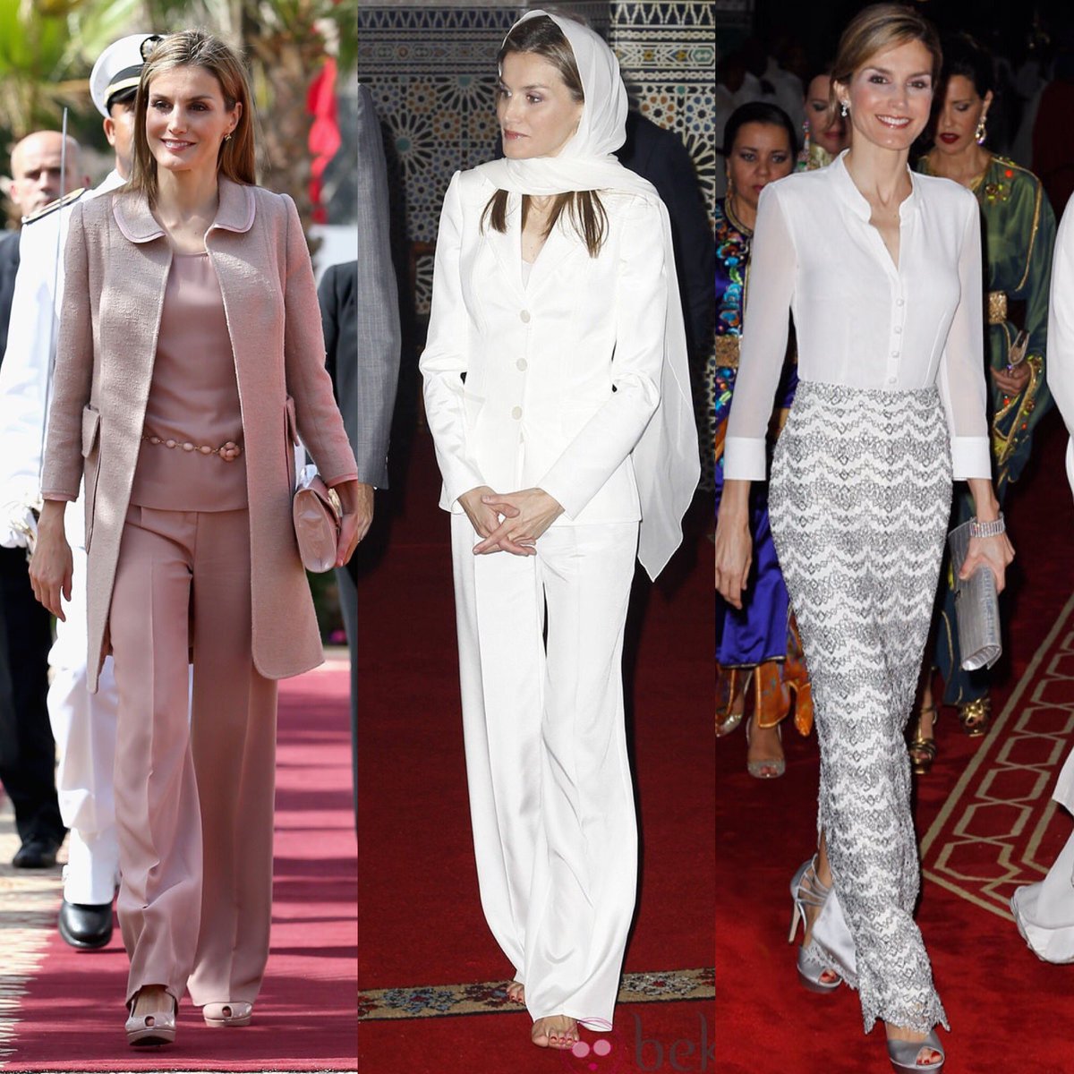 LetiziadePaR's tweet photo. 🔹Doña Letizia lució en 2014 estos tres estilismos de Felipe Varela en su Viaje Oficial a Marruecos. Con qué nos sorprenderá el próximo miércoles?
#reina #reinaletizia #madrid #españa #spain #queen #queenletizia #letizia #letiziaortiz #royal #royalook #royalstyle #moda #outfit https://t.co/tL6TjWwlrn