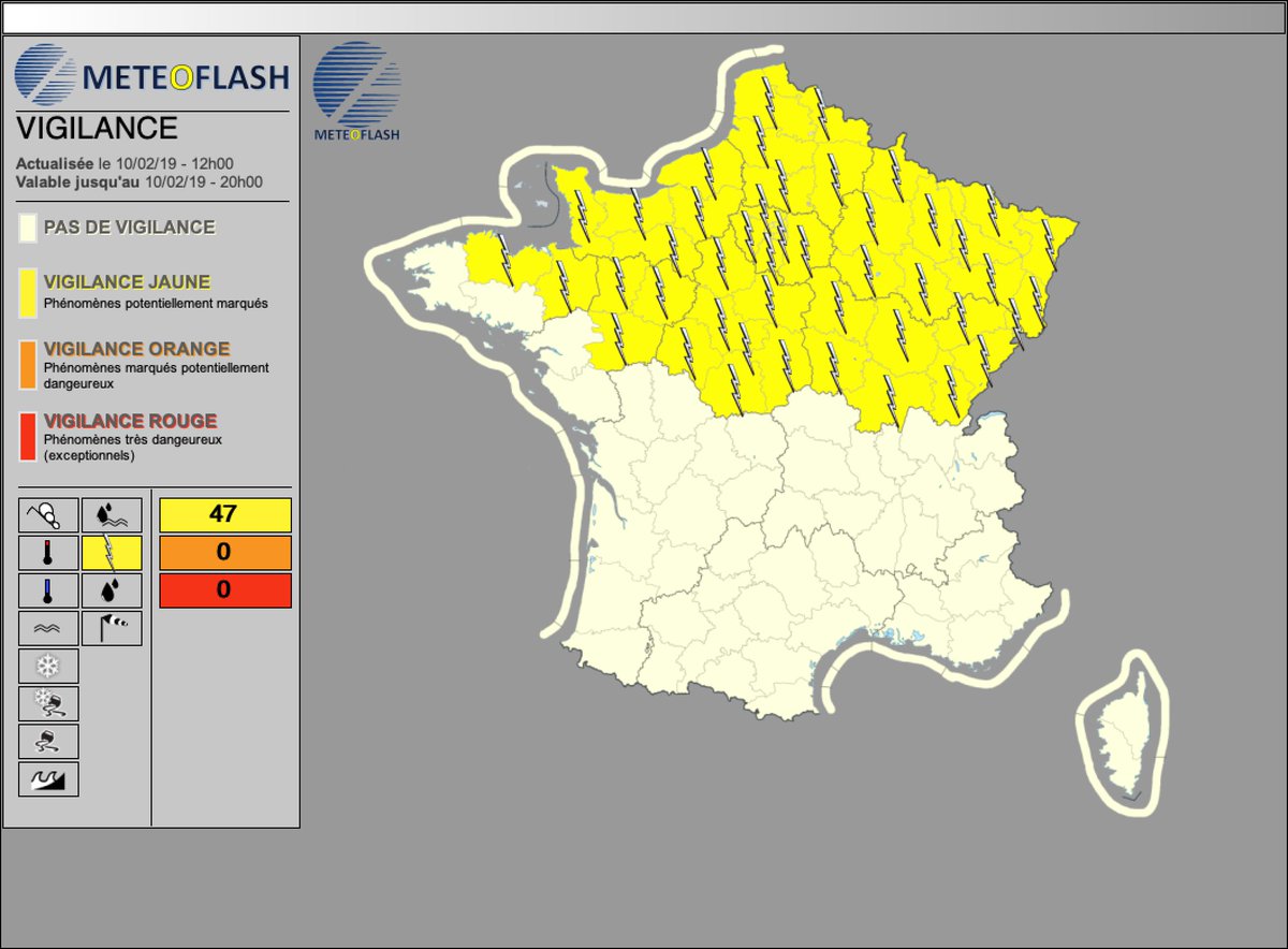 meteoflash's tweet photo. ⚠️⚠️Des orages devraient circuler "d'ouest en est" sur le pays cet après-midi et ce soir.
Ces rafales (sous orages) seront bien évidemment plus fortes...accompagnées d'un faible risque de tornade.

Nous émettons donc une vigilance jaune "Orages" de ce midi jusqu'à ce soir 20h. https://t.co/Wn3OodDAFN