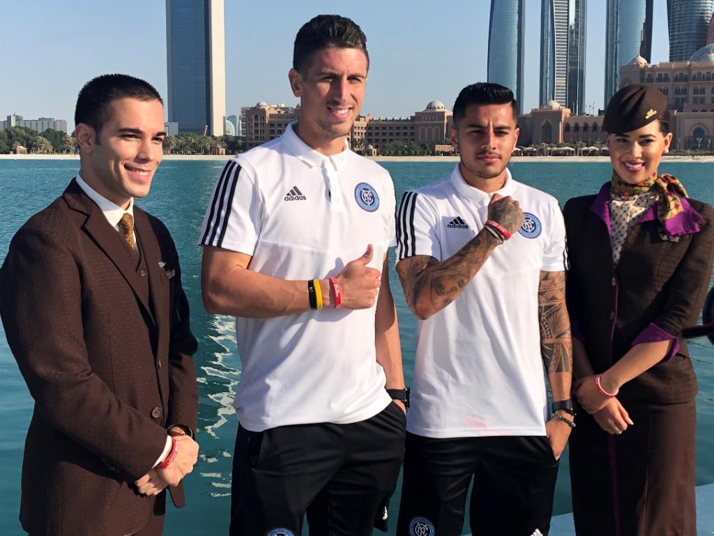 etihad's tweet photo. Our sports family showing their support, by wearing the Special Olympics @WorldGamesAD wristbands.  #MeetTheDetermined @AlNassrFC_EN @ManCity @NYCFC https://t.co/orFUh2adm8