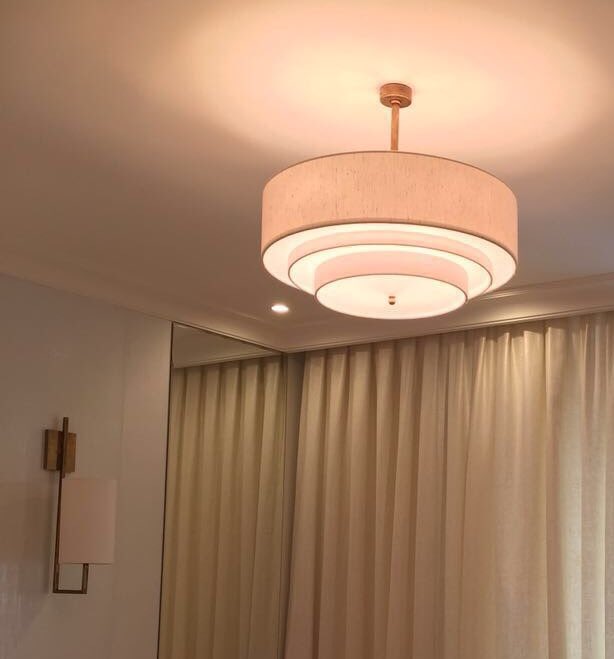 Lampshade + brass fixtures.
Ours