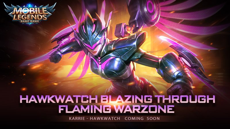 MobilegendsBR's tweet photo. O falcão resplandece através da zona de guerra flamejante. 🦅🔥
A skin épica de Karrie, Hawkwatch, estará disponível em breve.
Dê uma olhada rápida no teaser trailer agora!
#MobileLegendsBangBang #MLBBNewSkin https://t.co/3gAZQSuqFA