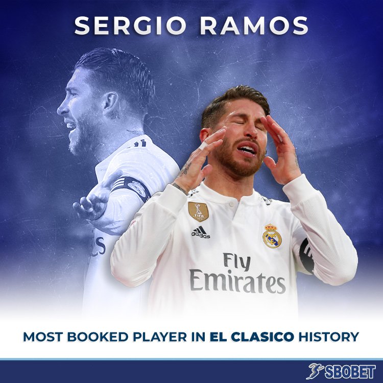 With 17 yellow cards and 10 red cards, Sergio Ramos is the most carded player in the history of Barcelona and Real Madrid's rivalry.
#ElClasico #HalaMadrid #RMCopa
