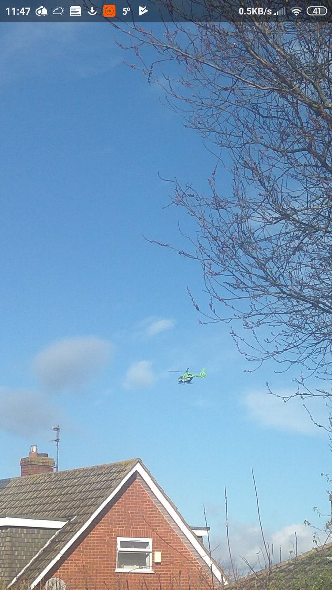Helicopter landed at tuffley beaufort school #Gloucestershire