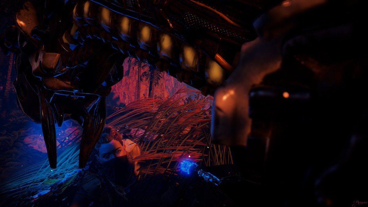 Rosapexa's tweet photo. Happy #VirtuaSun 🤗🤫
- Not a Sound - 

Sorry, no variety today 😉
But i had too much fun with Aloy 😊💜

#HorizonZeroDawn 
#VirtualPhotography #VGPUnite https://t.co/skU3YMMOXy