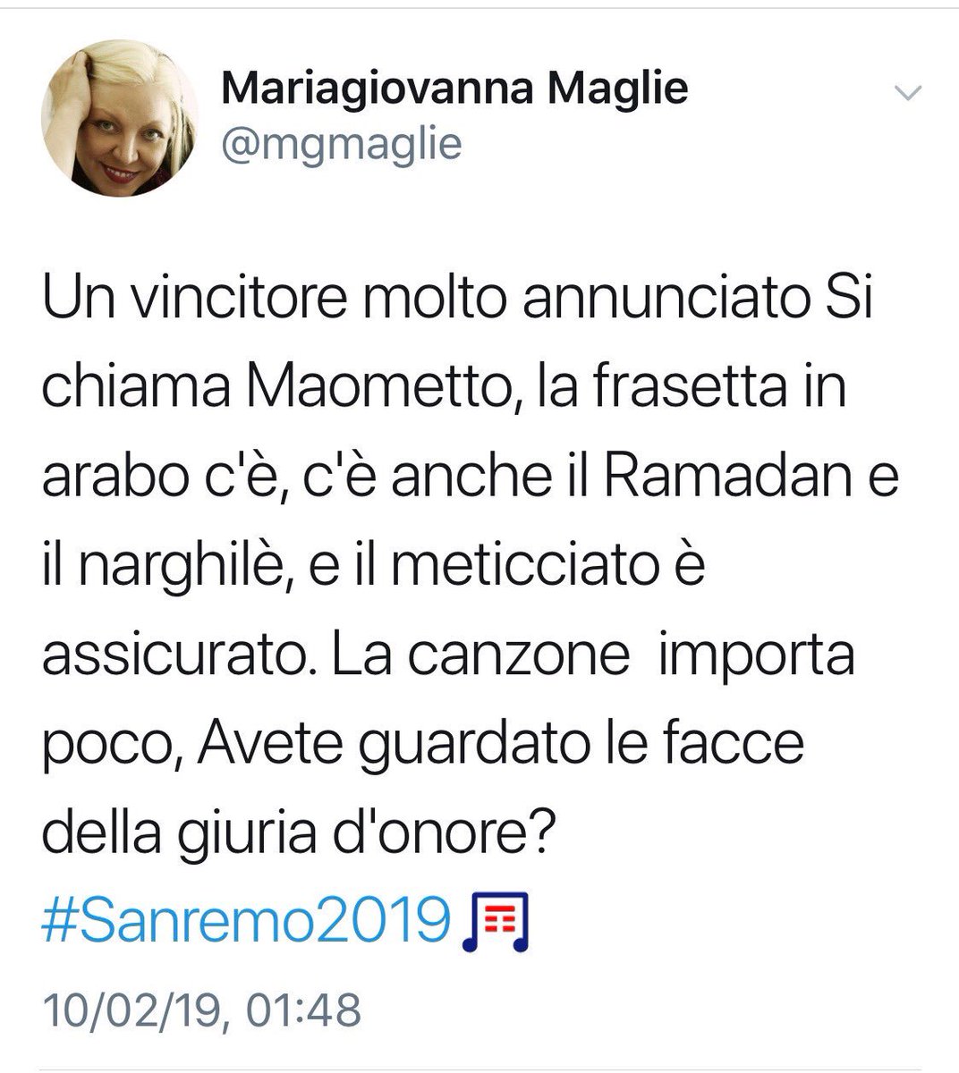 FiorellaMannoia's tweet image. E dopo questo, possiamo dire di aver visto e sentito tutto. Buon pranzo a tutti. ⁦@SanremoRai⁩