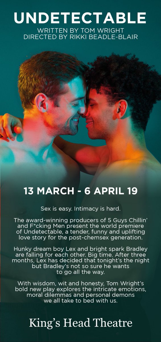tdwright1's tweet photo. The run of @MDGYPlay SOLD OUT (😱) so make sure you book early to see #UndetectableKHT my next project with @RikkiBB at @KingsHeadThtr starring @FreddieHogan8 and @ivelostlewis. It's gunna get REAL 💞 https://t.co/UwnBOzMI2t