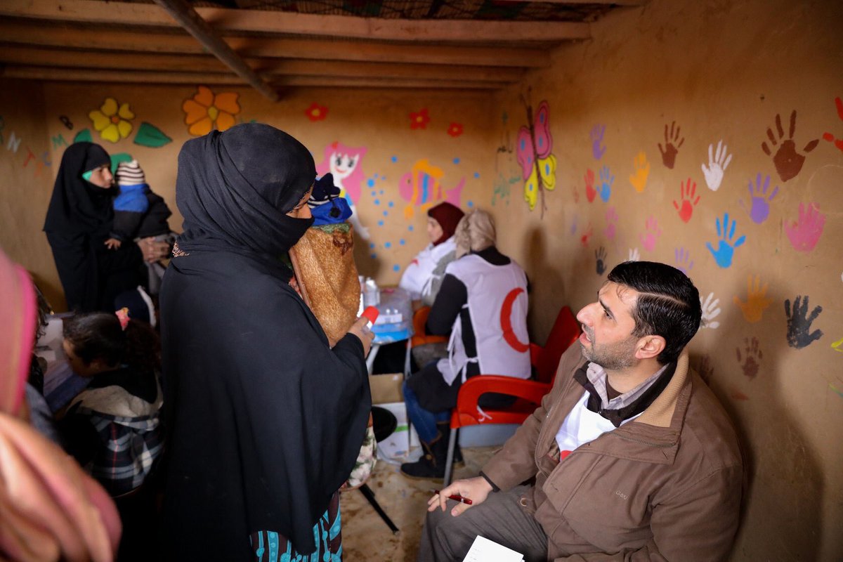 SYRedCrescent's tweet photo. More important, they shared stories of sorrows and hopes in order to have their finger on the pulse of the dire situation there 
📷: @SYRedCrescent https://t.co/ntddKhA4vk