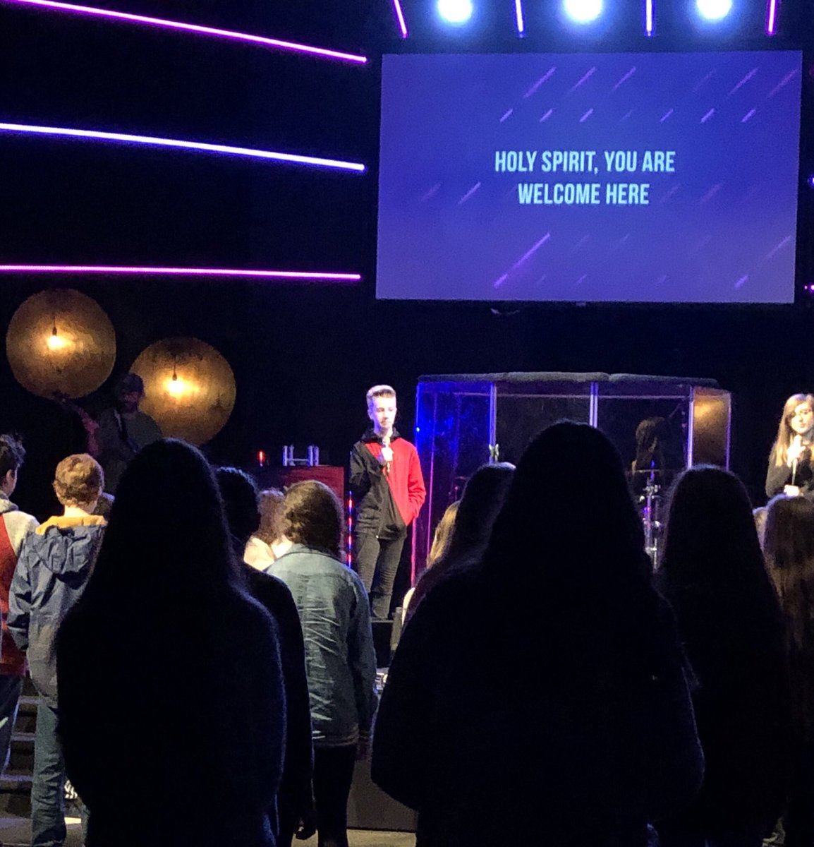 JonathanHaward's tweet photo. So this happened today 🤗 While I’m playing 🎹 at one campus, Luke is off the piano and singing for the first time for PWC Middle School worship! 🎤👦 https://t.co/W3M7gEu3UY