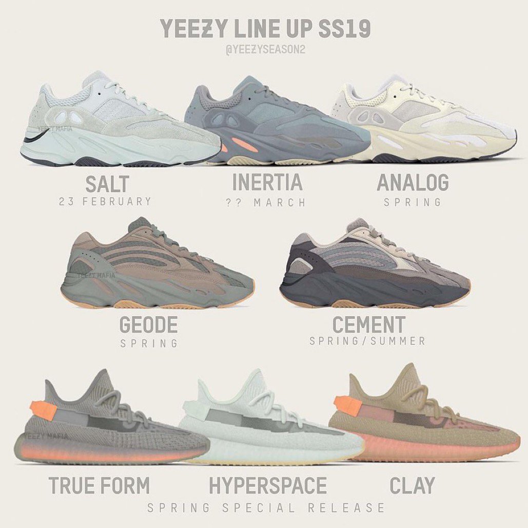 yeezy line up 2019