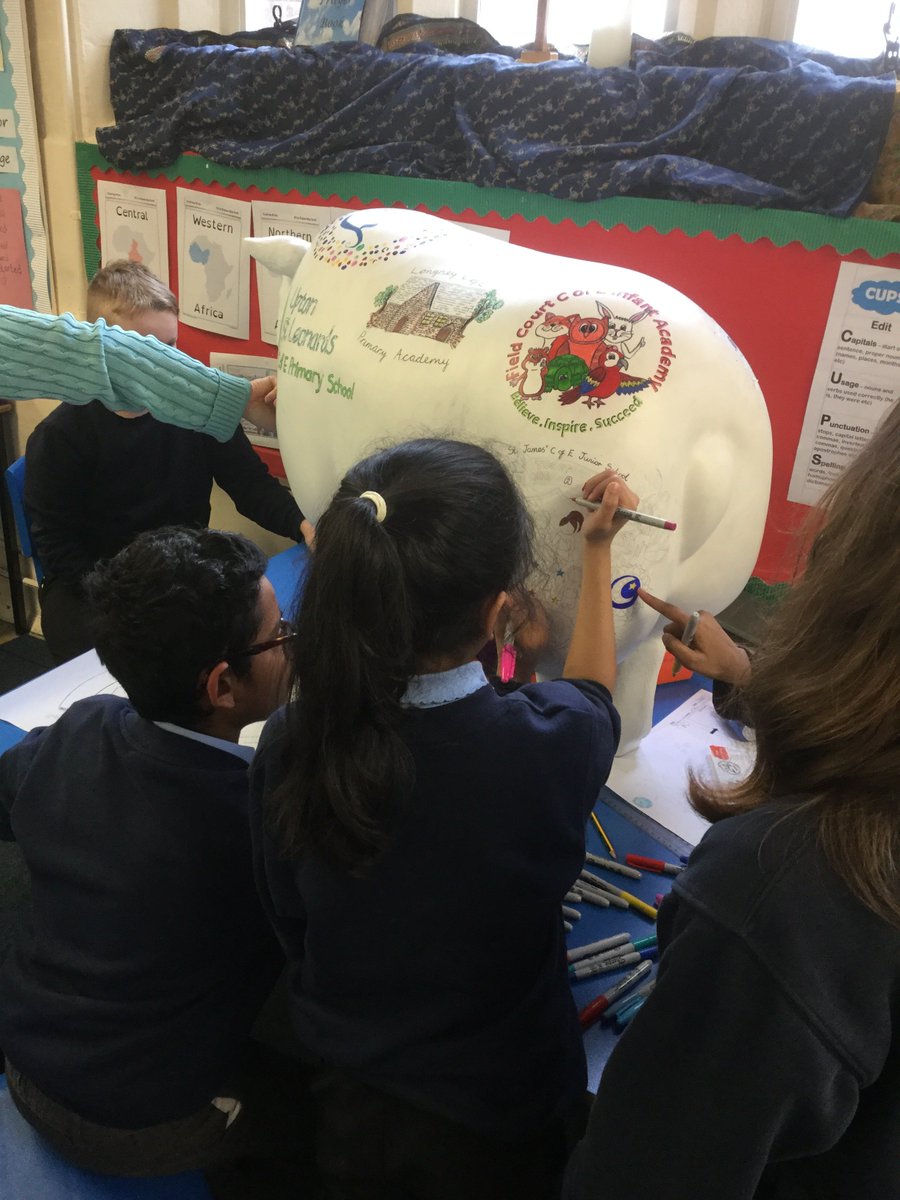 StJamesJuniorS1's tweet photo. Miss Phillips and the Art Squad have been busy designing Baaa-rton's new artwork! @glosdiocschools @GlosDioc https://t.co/0V1oIuuM7W