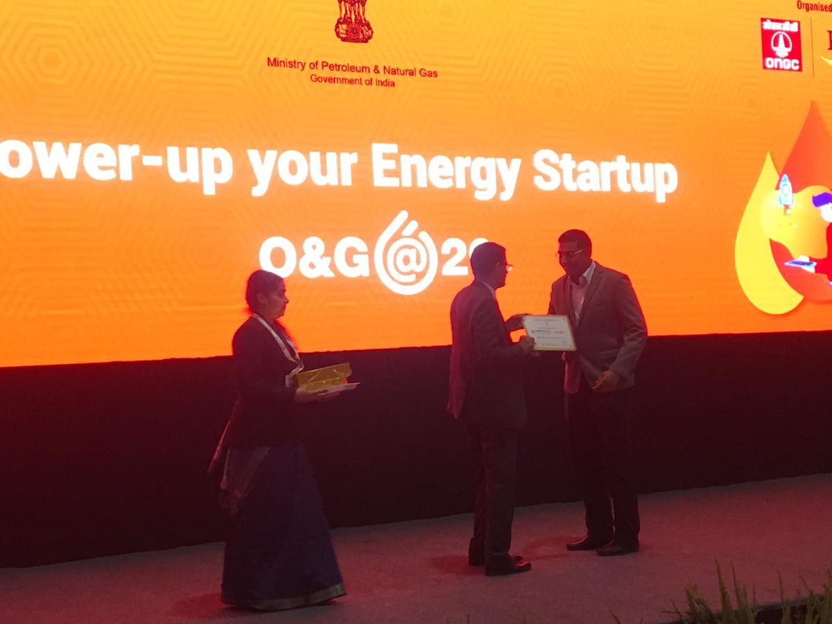 YourStoryCo's tweet photo. Congratulations to Hybrid Technology startup Adarin ET (@AdarinEt) on winning the first edition of ‘O&amp;G@20’ pitching competition at PETROTECH 2019.  

@Petrotech2019 @ONGC_ @PetroleumMin @dpradhanbjp @fipiind @narendramodi @PMOIndia #ConfluenceOfEnergy #EnergyForAll https://t.co/izIGJhsaEr