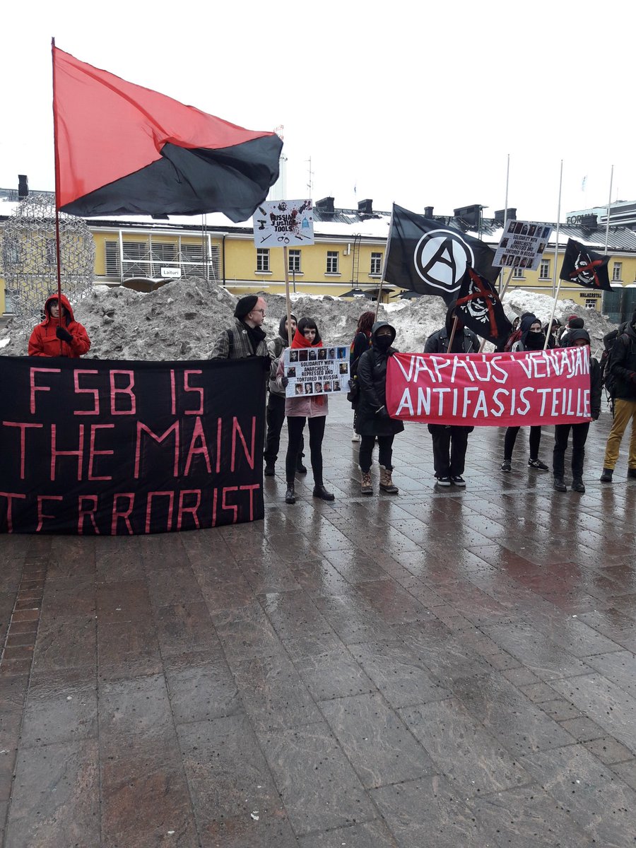 A_ryhma's tweet photo. Freedom for Russian anarchists and antifascists! #stopfsbtorture #anarchists #antifascists #anarkistit #antifasistit #helsinki #finland https://t.co/sw7FT7pQKt