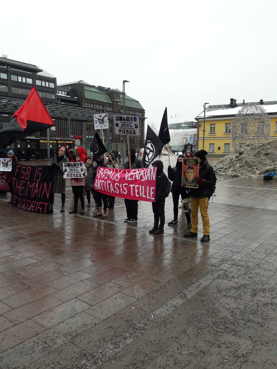 A_ryhma's tweet photo. Freedom for Russian anarchists and antifascists! #stopfsbtorture #anarchists #antifascists #anarkistit #antifasistit #helsinki #finland https://t.co/sw7FT7pQKt