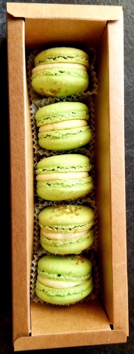 Pistachio Macarons are ready for boxing.  #cookies #homemade #bakery