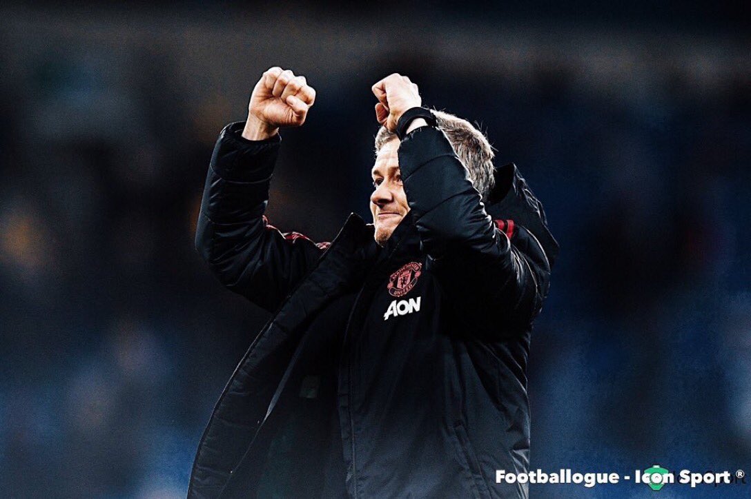 Footballogue's tweet photo. [#PL🇬🇧] Selon le Times, Solskjaer🇳🇴 serait sur le point de devenir le coach permanent de Manchester United. https://t.co/1J99Q4wj4f