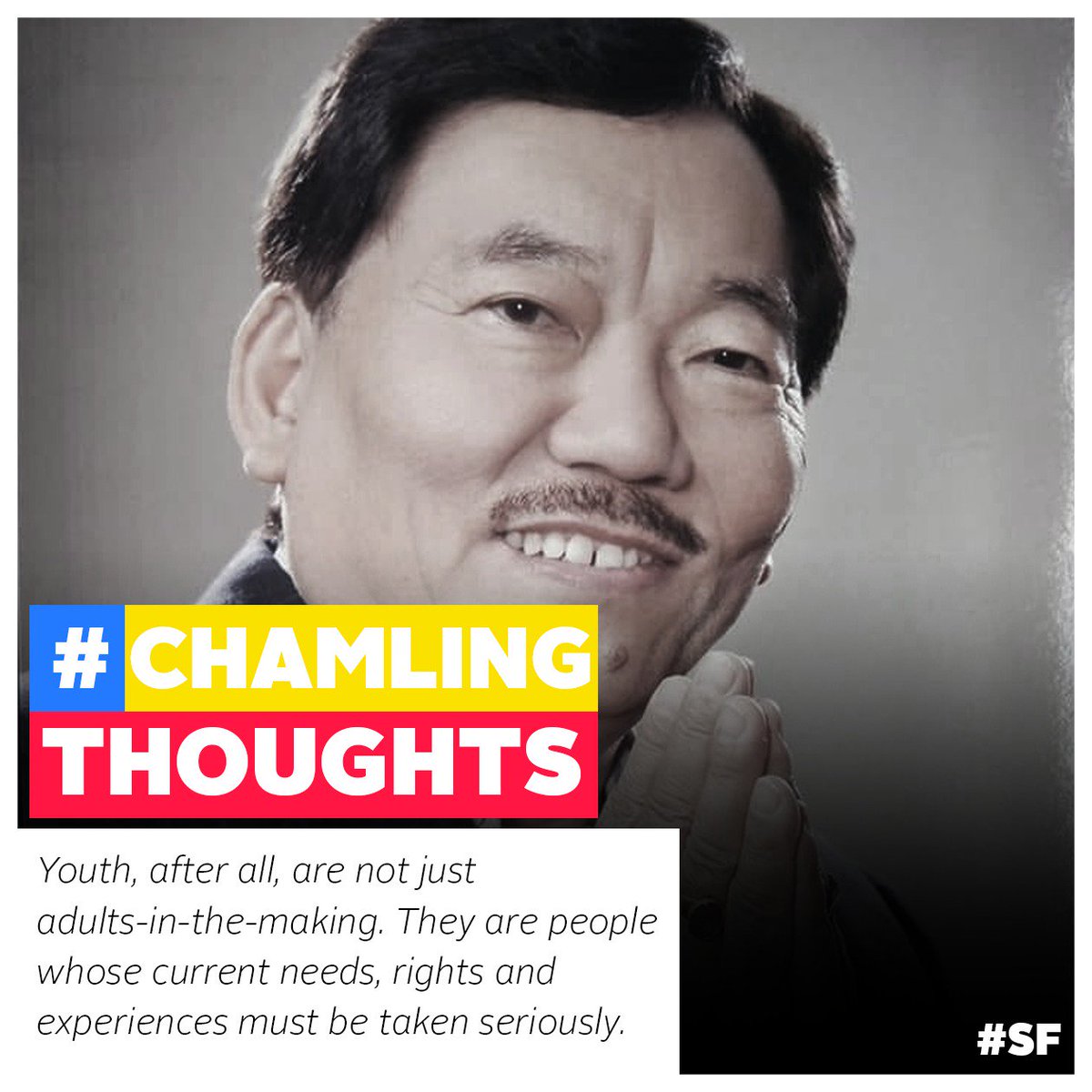 sikkim_first's tweet photo. "Youth, after all, are not just adults-in-the-making. They are people whose current needs, rights and experiences must be taken seriously."- @pawanchamling5
#SikkimFirsr #MySikkimBestSikkim #LoveSikkim #MyFirstVote4Chamling https://t.co/O6RQq9VJC8
