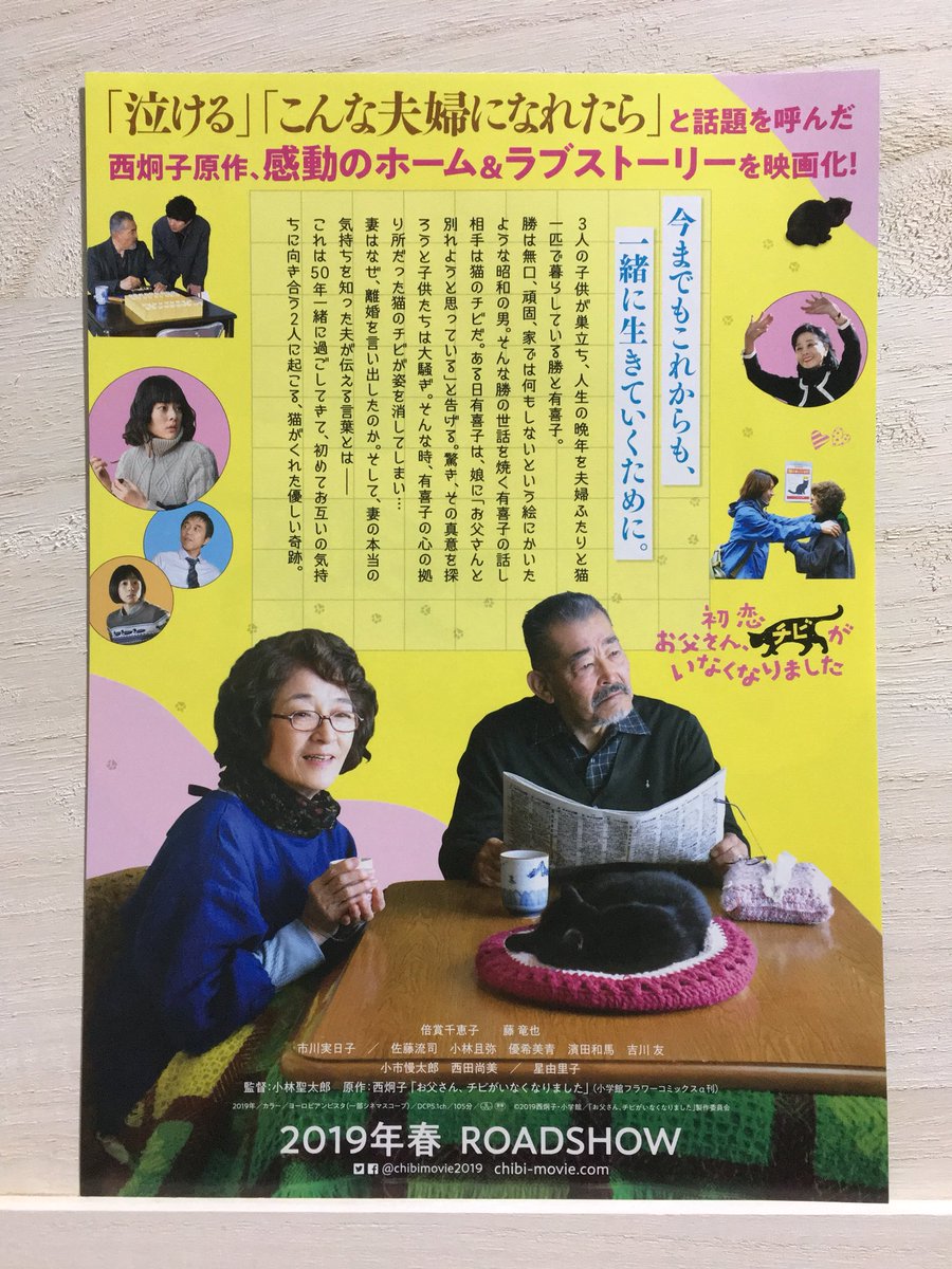 Cinema Flyer Archive على تويتر 映画 初恋 お父さん チビがいなくなりました のチラシ 西炯子 原作の人気漫画を 毎日かあさん の 小林聖太郎 監督が映画化 映画界の猫ブーム まだまだ続いてます 19 5 10公開 お父さんチビがいなくなりました 倍賞