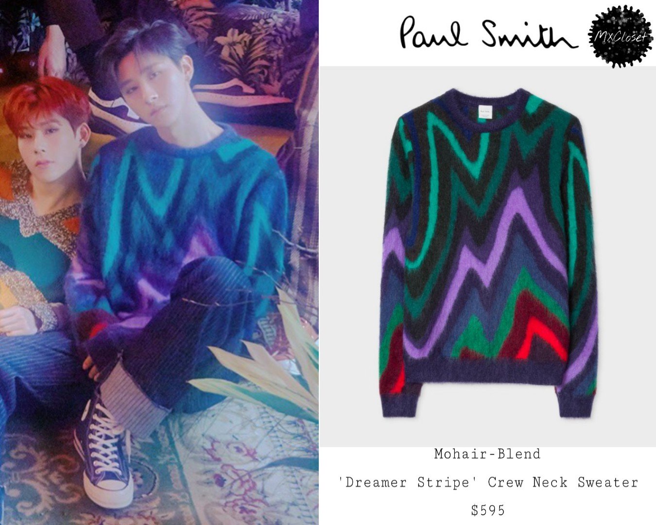 MonstaX Closet on X 190210 WE ARE HERE CONCEPT PHOTO PAUL SMITH Mohair Blend Dreamer Stripe Crew Neck Sweater 595 https t MixHxl6Zky IM MONSTA X MXCloset IM https t t3fPRmrir7 X