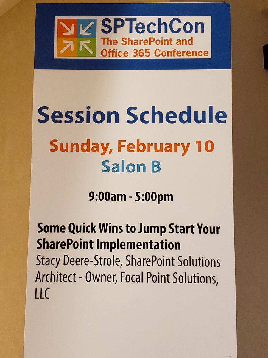 sldeere's tweet image. Let&apos;s do this!  #sptechcon #quickwins #workshop
