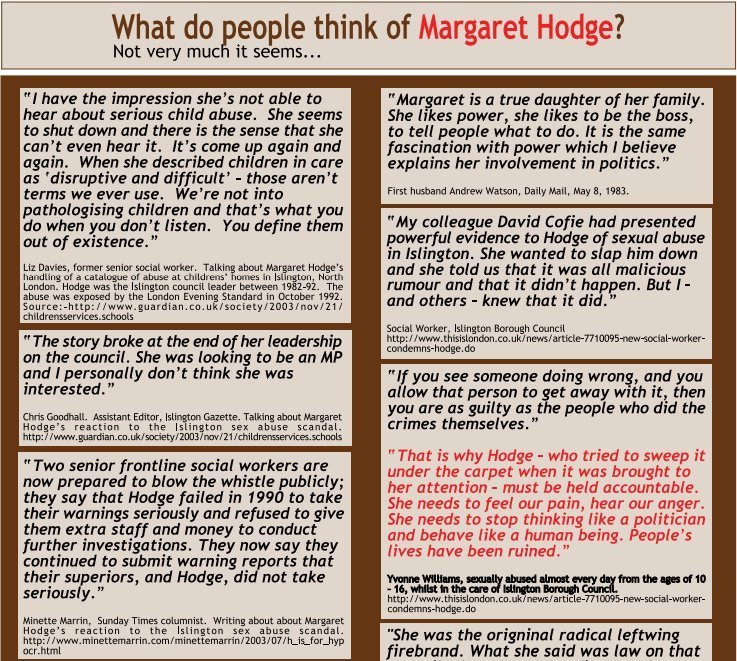 Who would understand Margaret Hodge better than her ex?: 'It is the same fascination with power which I believe explains her involvement in politics'.