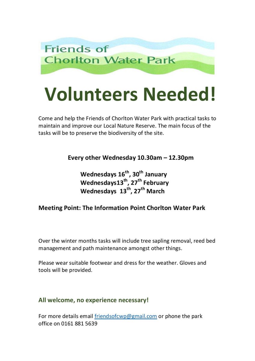 RSPB Manchester (@rspbmanchester) on Twitter photo #SundayThoughts Can you help <a href="/friendsofcwp/">Chorlton Water Park</a> in #Manchester this Wednesday to help preserve the #biodiversity of the Park? No experience necessary and all are welcome. Meet at the Information Point at 10.30am. All tools are provided. #SundayThoughts Can you help <a href="/friendsofcwp/">Chorlton Water Park</a> in #Manchester this Wednesday to help preserve the #biodiversity of the Park? No experience necessary and all are welcome. Meet at the Information Point at 10.30am. All tools are provided.