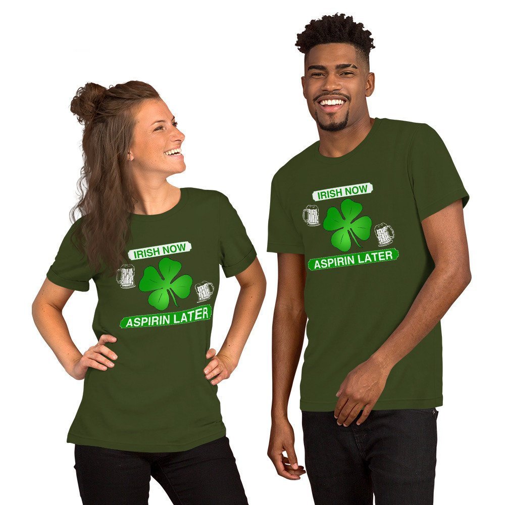 #CoolShirtTime CharJens.etsy,com : ST Patty's Day 'Irish Now, Aspirin Later' Hangover Shirt NEW 2019! Eco Friendly Unisex T etsy.me/2SoWbZ6  #stpattysday #funnystpatricks #stpaddysday #stpattysdayshirt #stpaddysday #irishtshirt #stpattydayshirt #shamrockparty
