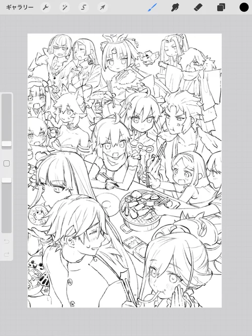 @wrt_428 それがですね procreateだとこんな風に
もしくはこんな風に作業できるので正直、私の13インチのモバスタより大きく感じます…
iPadの回し者みたいになっちゃったけどオススメです…!!! 