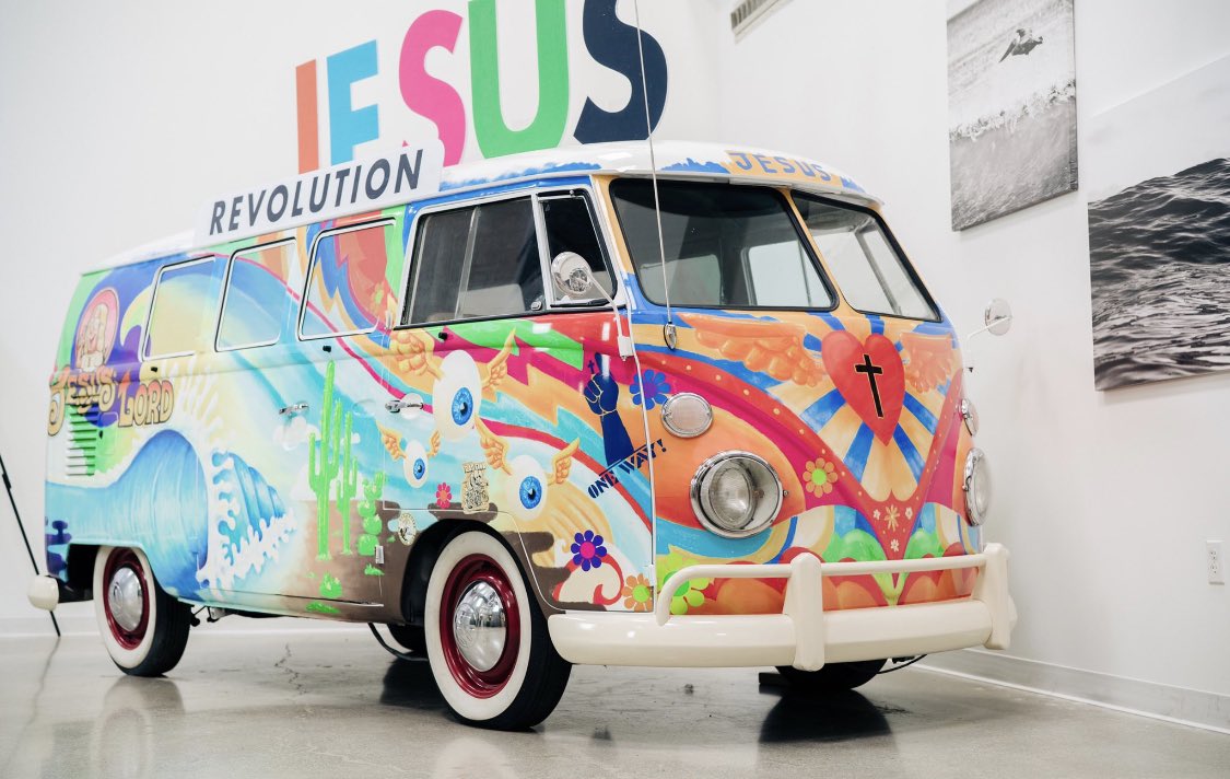 greglaurie's tweet photo. Cone see the #JesusRevolution bus at Harvest Riverside today! https://t.co/7MJEgz78ta