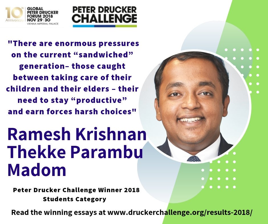 druckerchlng's tweet photo. Here is an interesting read, the one from our 2018 Drucker Challenge community Winner.
Ramesh Krishnan T invites us to think about "A Compassionate AI for Grandpa Drucker": https://t.co/lOxHyCRdiL
#PDC18 #GPDF18 #Vienna https://t.co/qVDwN1lnrl