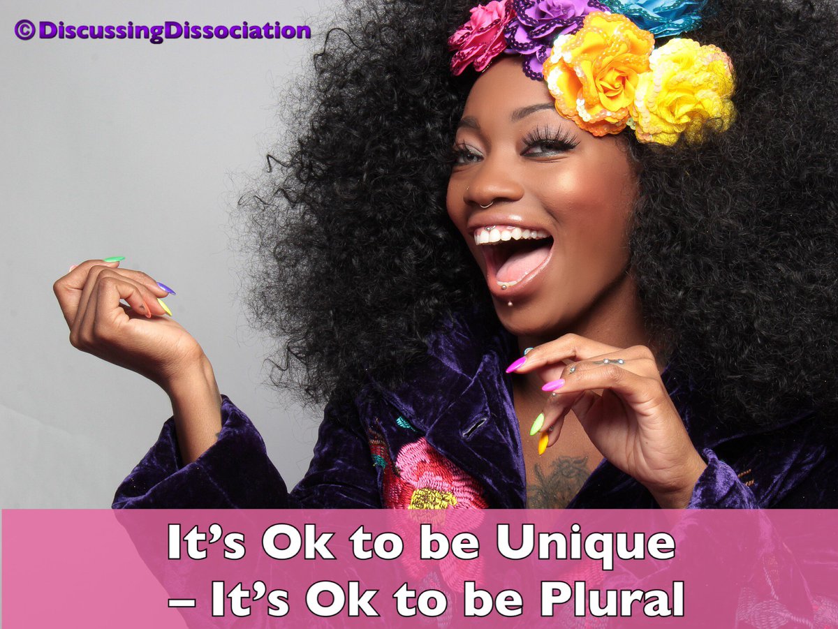 DiscussingDID's tweet image. #Unique.
Being yourself.
Having a lot of #selves.
Different from everyone else.
What’s wrong with that? Nothing at all.
#acceptance #DID
bit.ly/2njwtC8?utm_ca…