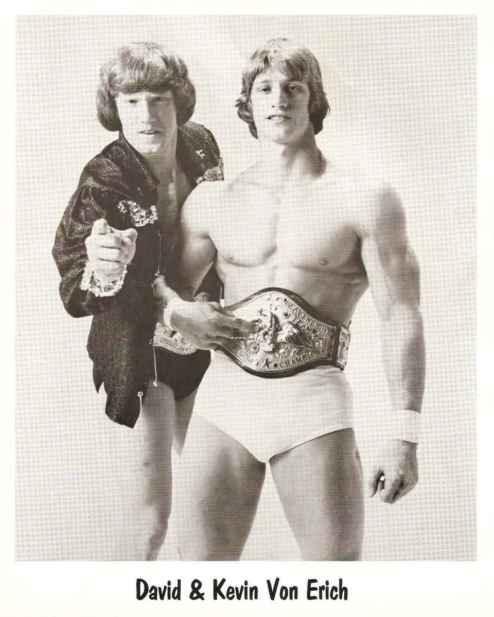 A Great Photo Of @KevinVonErich With His Brother David Von Erich Remembering David Von Erich Who Passed Away 35 Years Ago Today #RIPDavidVonErich