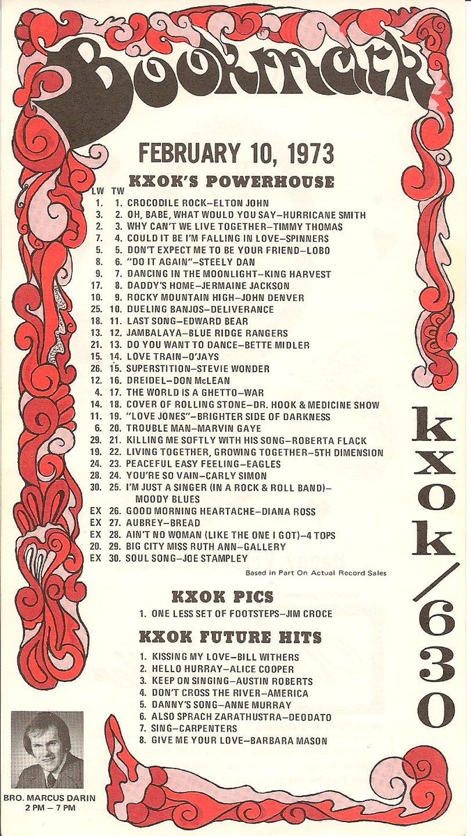 RadioRewinder's tweet image. #KXOK #StLouisRadio February 10 1973