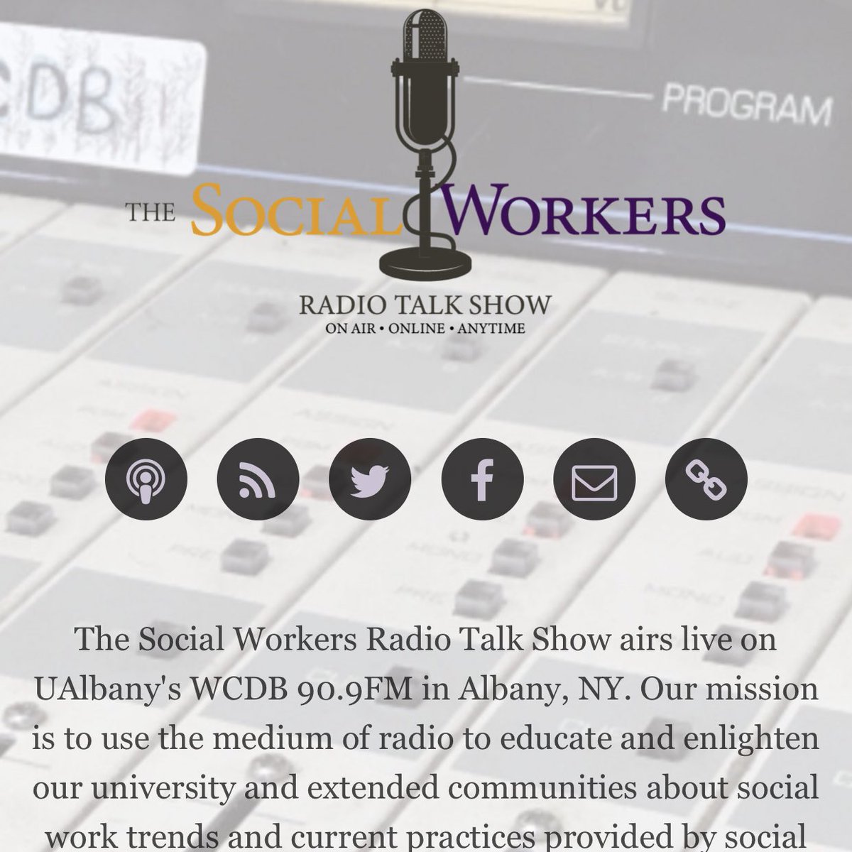 socialworkersfm's tweet image. ICYMI... We are now available via podcast! Visit: …ialworkersradiotalkshow.simplecast.fm. 

#radio #wcdb #advocacy #UAlbany