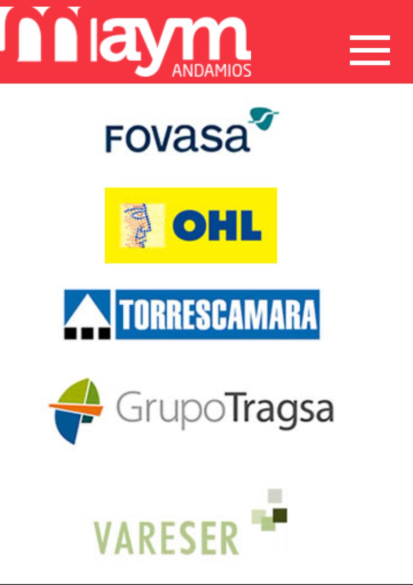 AndamiosMaym's tweet photo. Algunos de nuestros clientes que confían en nosotros. #Gracias
#SiempreALaAltura @ferrovial_es #fovasa #ohl #torrescamara #vareser https://t.co/JKwXmTUgVW