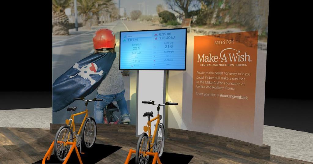 HIMSS 2019 Make a Wish poster and bikes