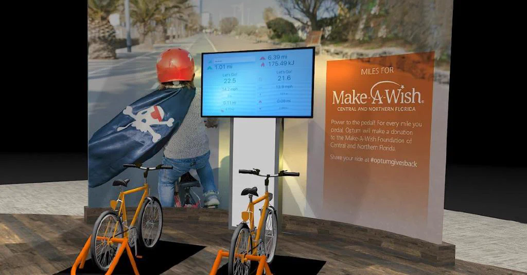 HIMSS 2019 Make a Wish poster and bikes