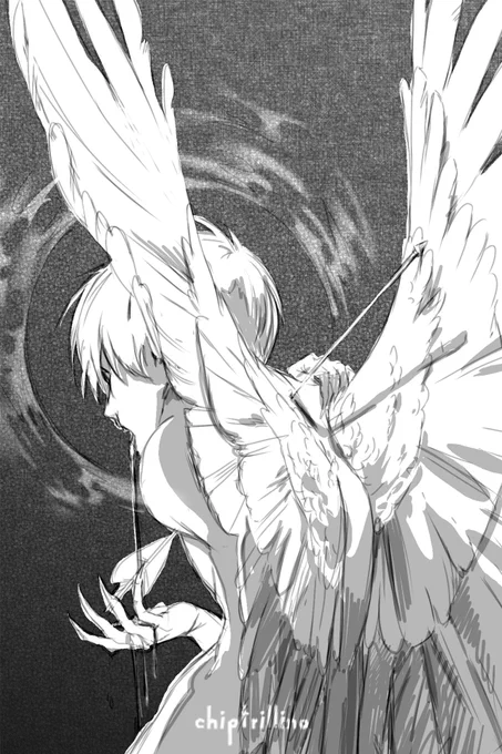 this one was still missing form the Au drawings i did last april! 
i like drawing wings idk ... 