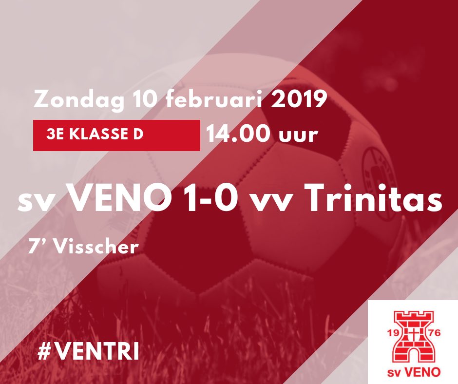 svVENO's tweet photo. Een benauwde zege vandaag, maar dat levert uiteindelijk net zoveel punten op! Door het gelijkspel tussen @FCOldemarkt en Dwingeloo heeft #svVENO nu ook de minste verliespunten!
#ventri https://t.co/aV6CNLJAY7