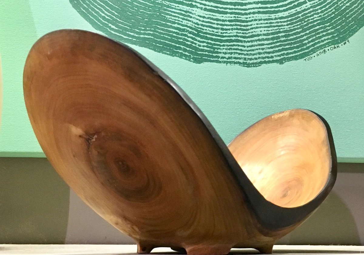 WebmasterBoston's tweet photo. Cherry natural edge bowl with ebonized rim and carved feet. #woodturninartist #woodturning #homedecor #latheart @artistsrow https://t.co/jaZdl04Zi9