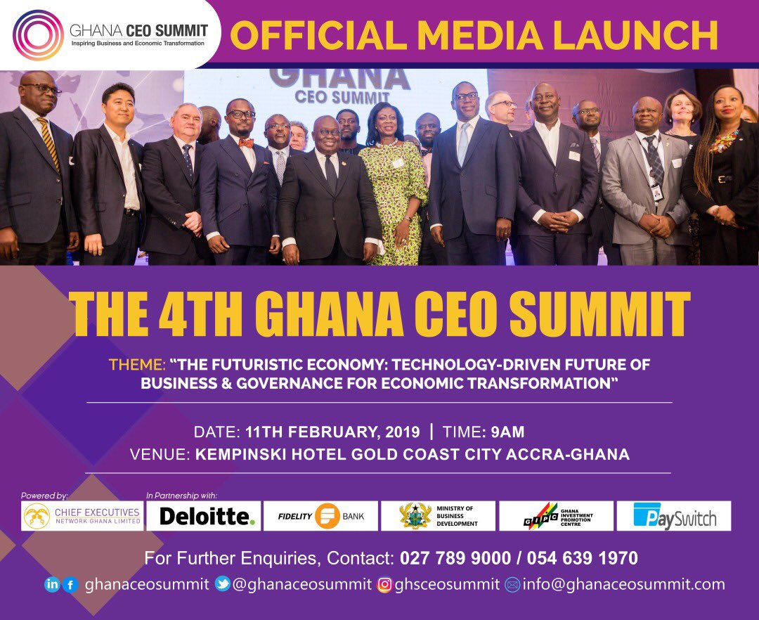 ERNESTDEGRAFT1's tweet photo. Press Launch of 2019 GHANA CEO SUMMIT https://t.co/rocV3XcOG7
