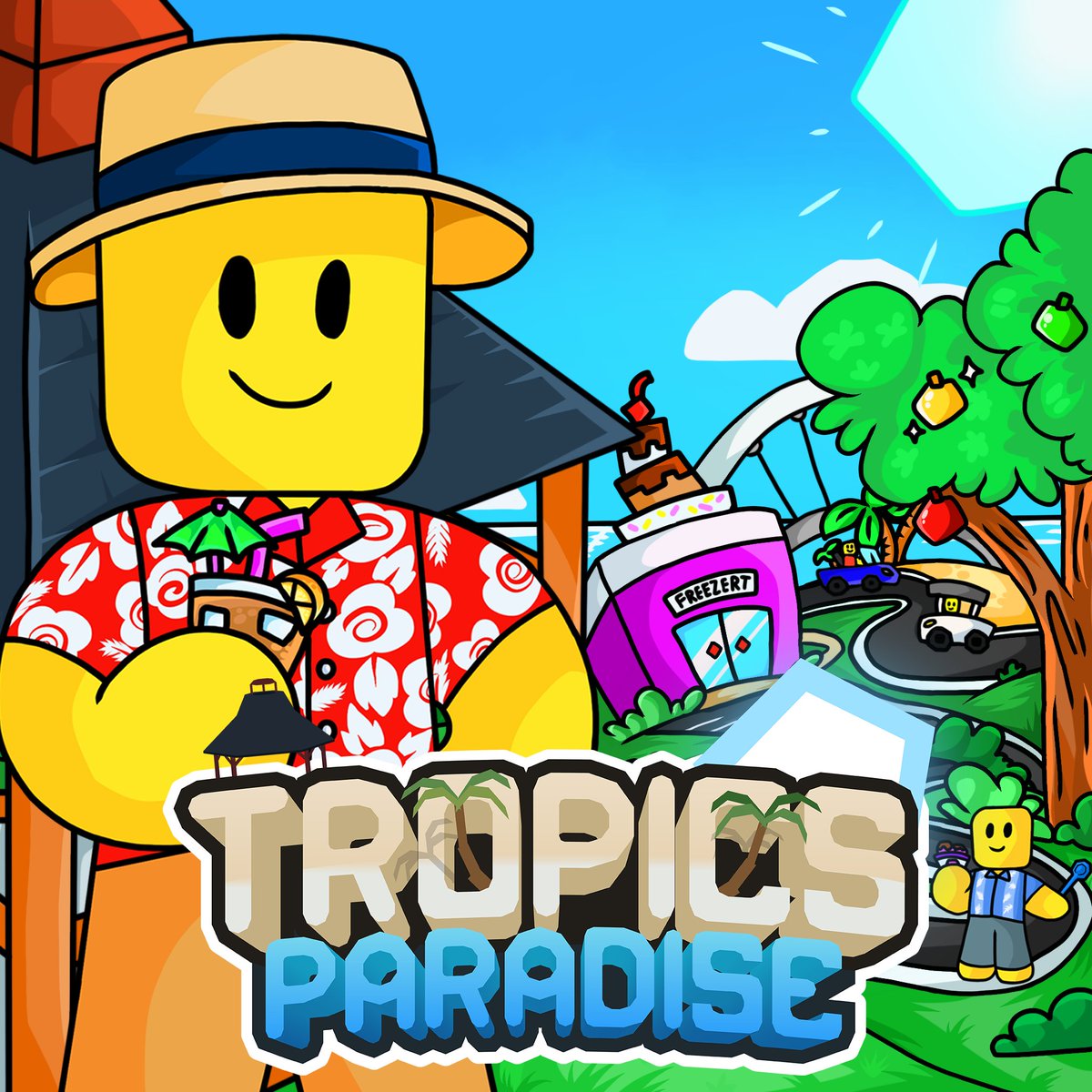 Undermywheel On Twitter We Ve Updated Our Tropics Paradise Game Icon And Thumbnail Alongside A Brand New Game Logo Tropicsparadise Roblox Robloxdev Big Thanks To Both Phantommisty And Ziggzaggrbx For Making This Possible - roblox big games logo