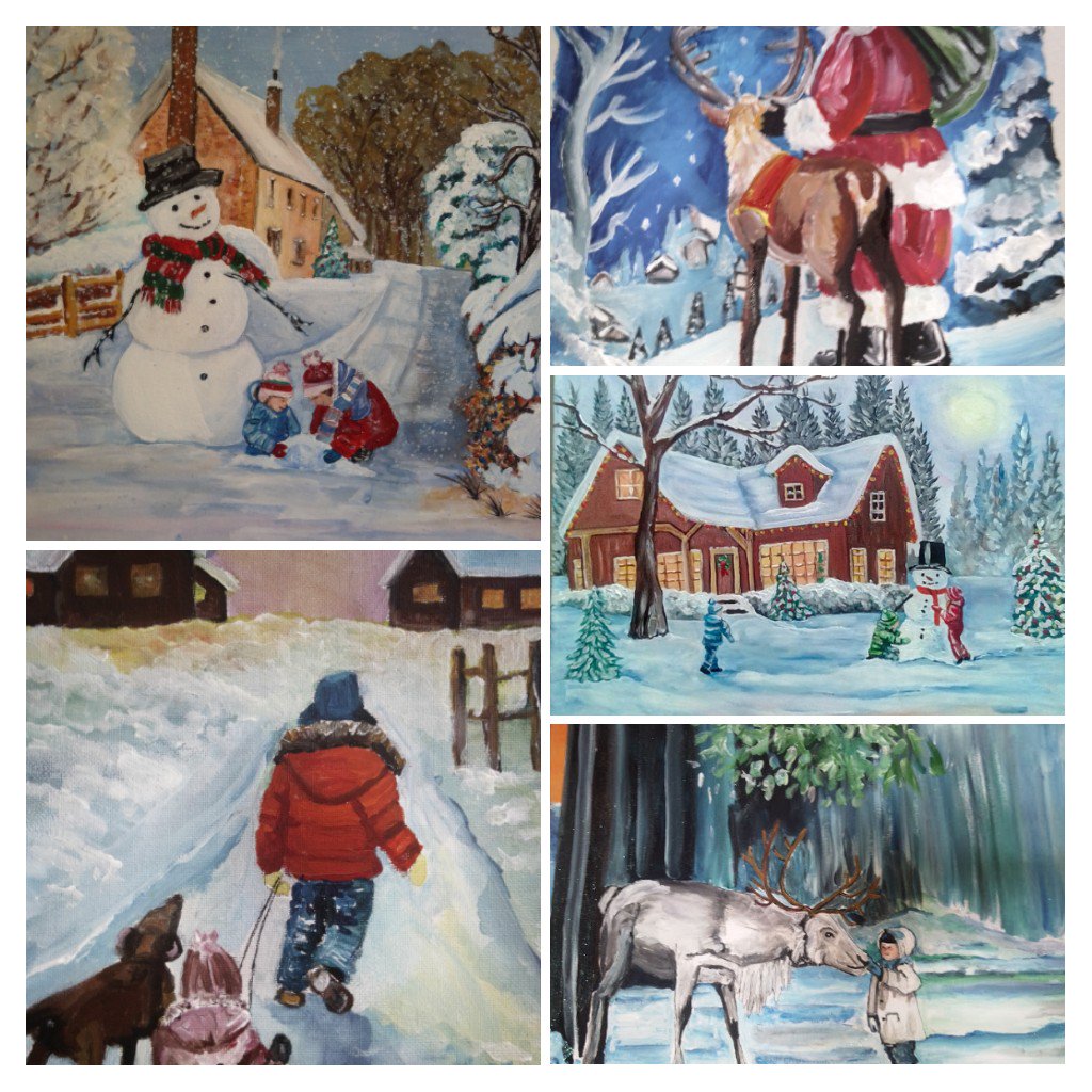 A selection of my winter paintings. Michele Bourke Artwork