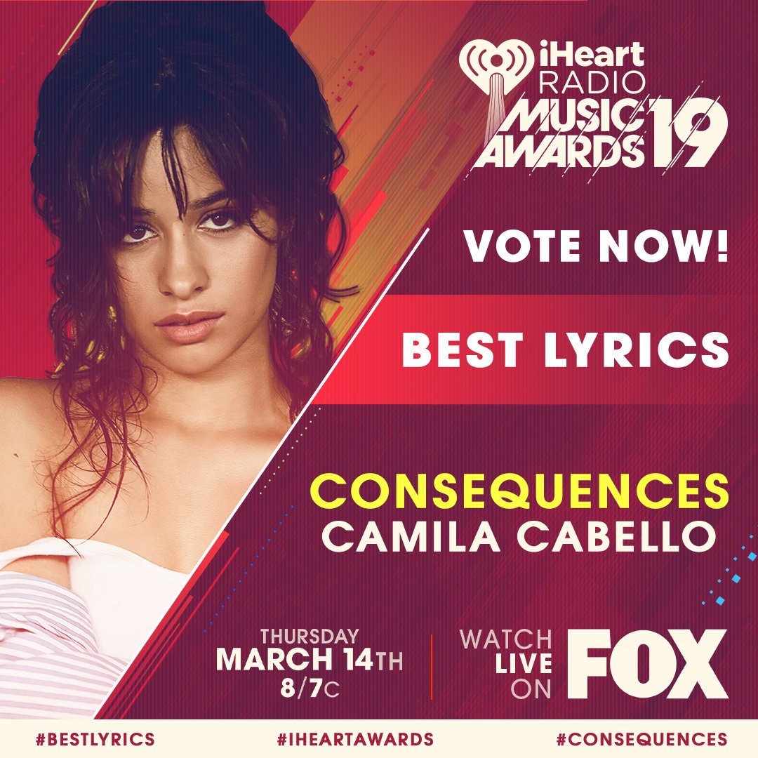 juh_cabello97's tweet photo. Rt= voto

#Consequences #BestLyrics #iHeartAwards https://t.co/gpi0fRVIgm